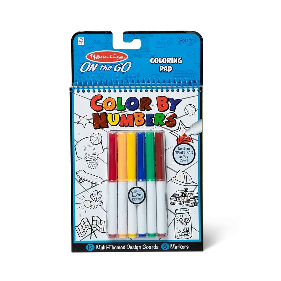 Colour by Numbers - Blue - Colouring Pad and Markers – Yarrawonga Fun ...