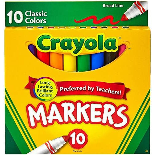 Crayola Broad Line Markers 10 Pack-Yarrawonga Fun and Games