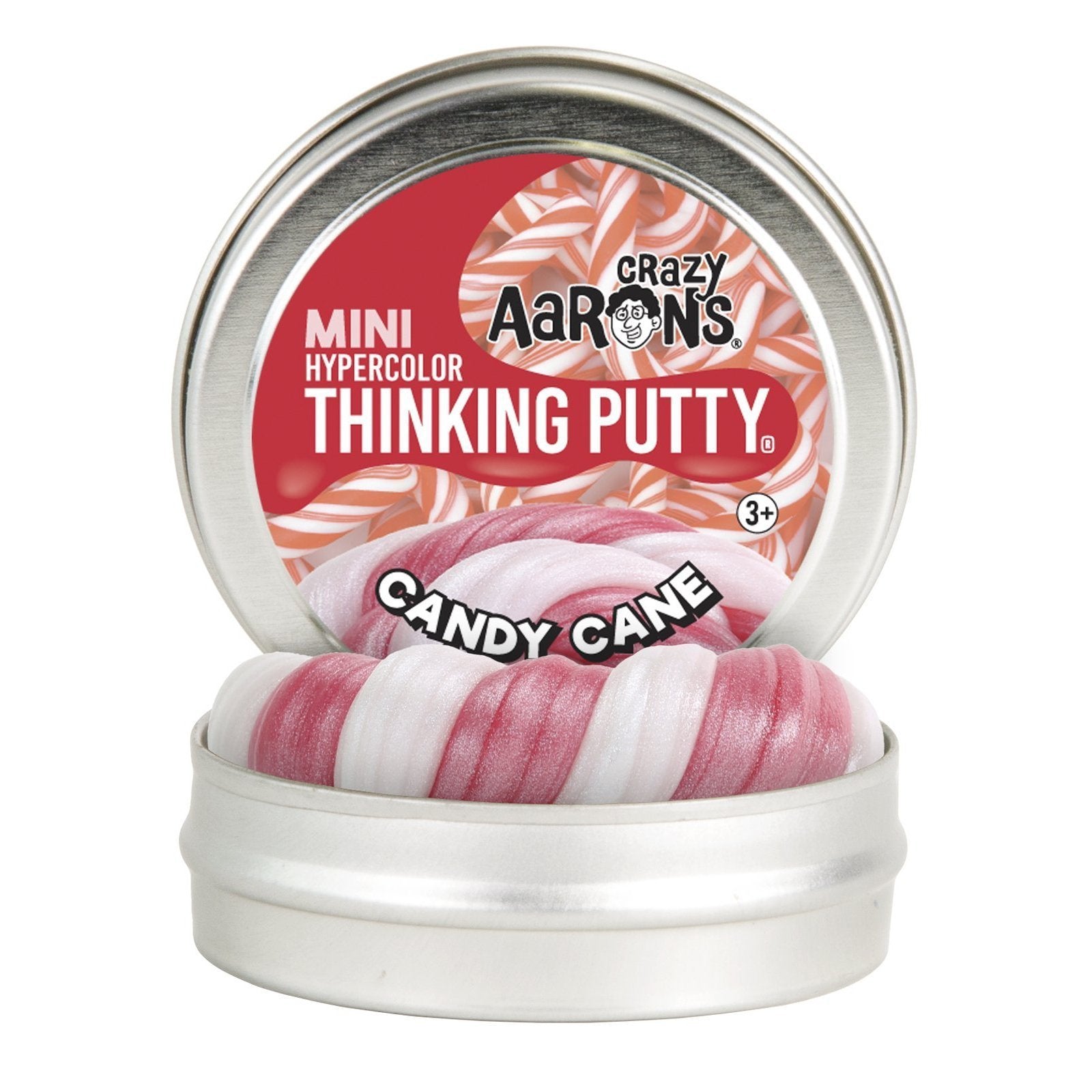 Crazy Aarons Thinking Putty - 2" Tins - Variety-Candy Cane - Hypercolour-Yarrawonga Fun and Games