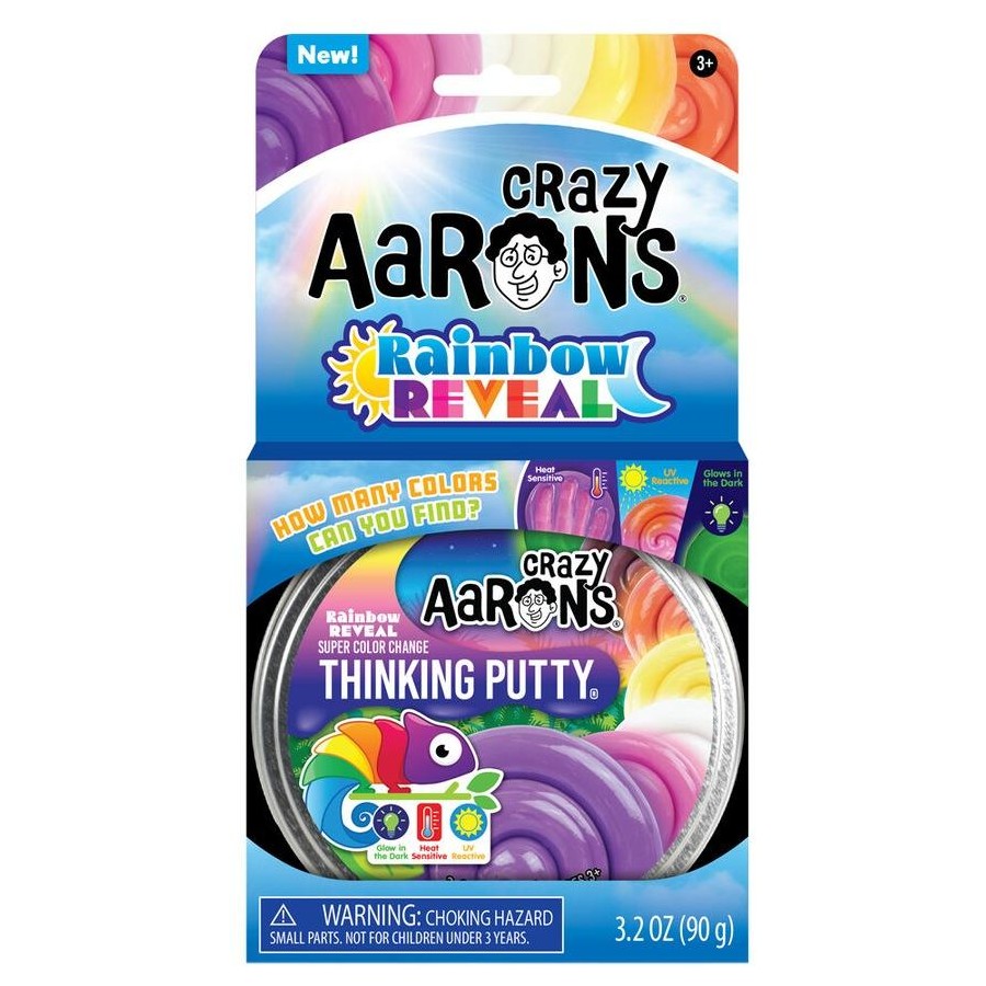 Crazy Aarons Thinking Putty - Rainbow Reveal - 4" Tin