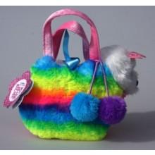 Dog with Crown in Rainbow Fluffy Bag-Yarrawonga Fun and Games