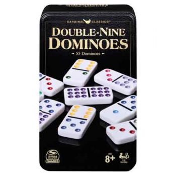 Dominoes Double Nine in tin - coloured-Yarrawonga Fun and Games