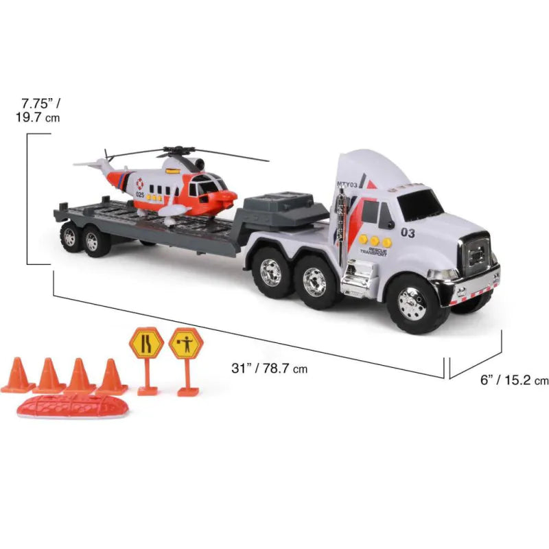 Flat Bed Truck with Helicopter-Yarrawonga Fun and Games
