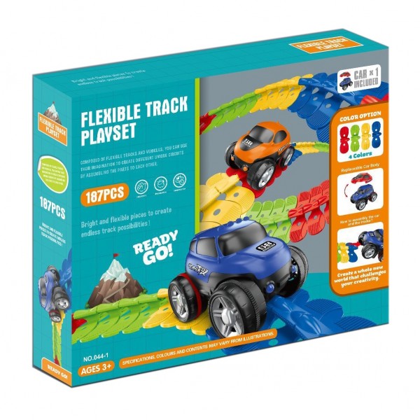 Flexible Tracks Playset - 187 Pieces-Yarrawonga Fun and Games.