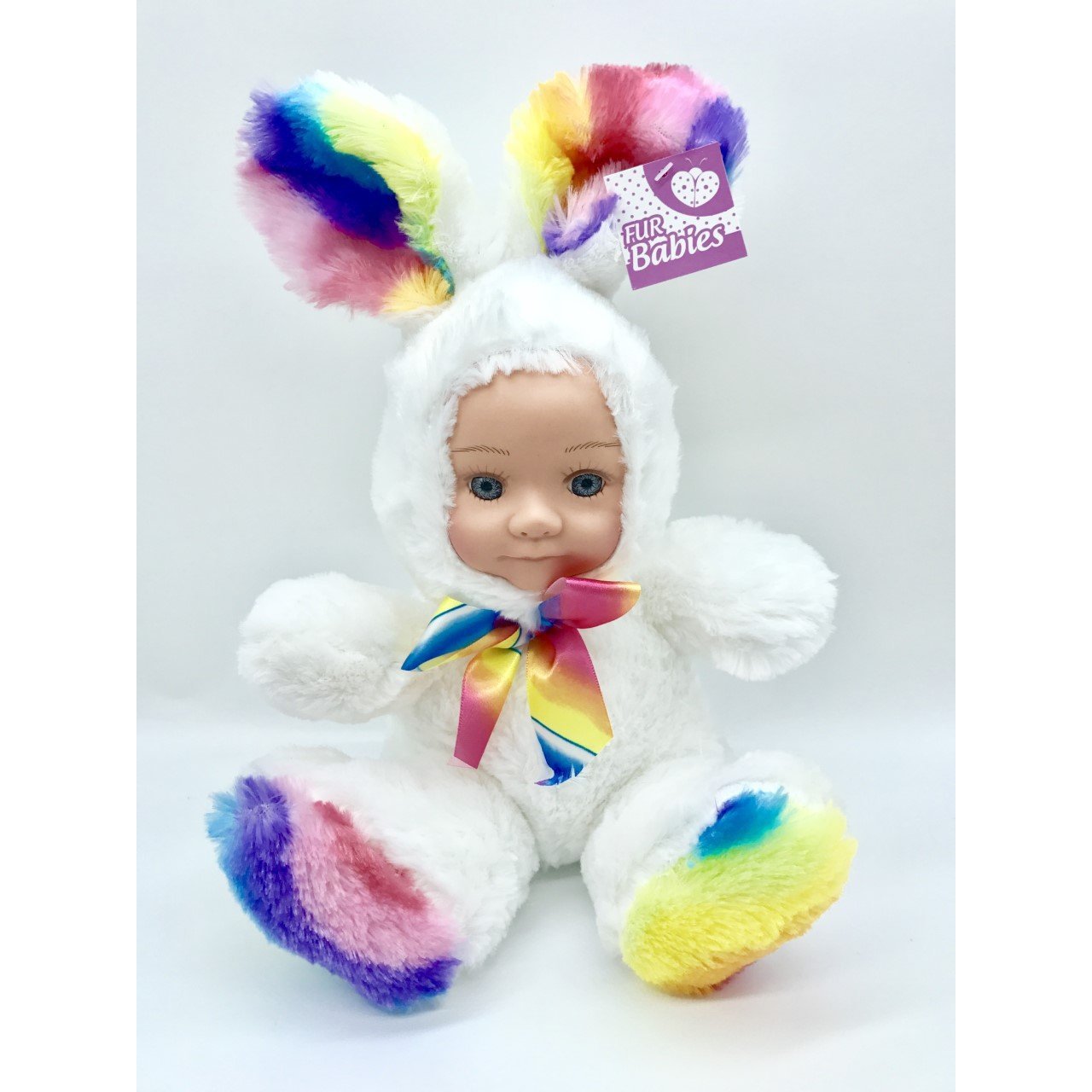 Fur Baby - White Multi Bunny-Yarrawonga Fun and Games