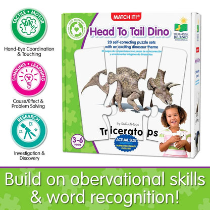 Head to Tail Dino - Matching Puzzles-Yarrawonga Fun and Games