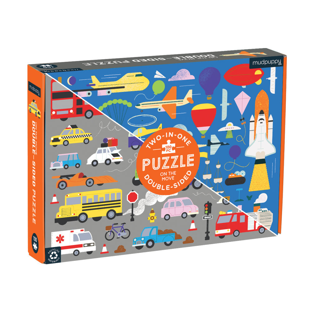 Jigsaw 100 Piece Double Sided - Various Designs-On the Move-Yarrawonga Fun and Games