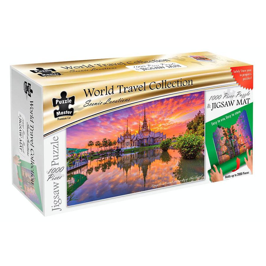 Jigsaw 1000 pieces – Thailand Temple with Puzzle Mat-Yarrawonga Fun and Games