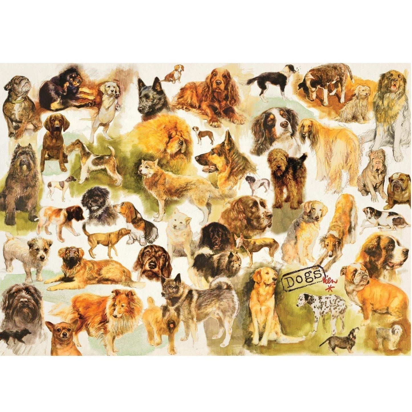 Jigsaw 1000pc -Dogs Poster-Yarrawonga Fun and Games