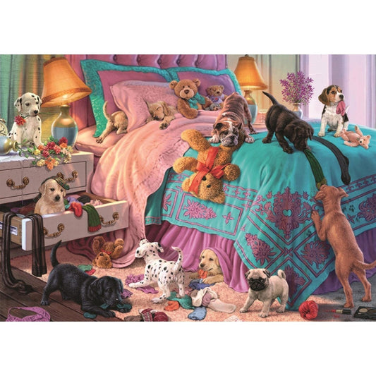 Jigsaw 1000pc -Naughty Puppies-Yarrawonga Fun and Games