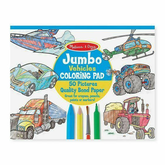 Jumbo Colouring Pad - Vehicles-Yarrawonga Fun and Games