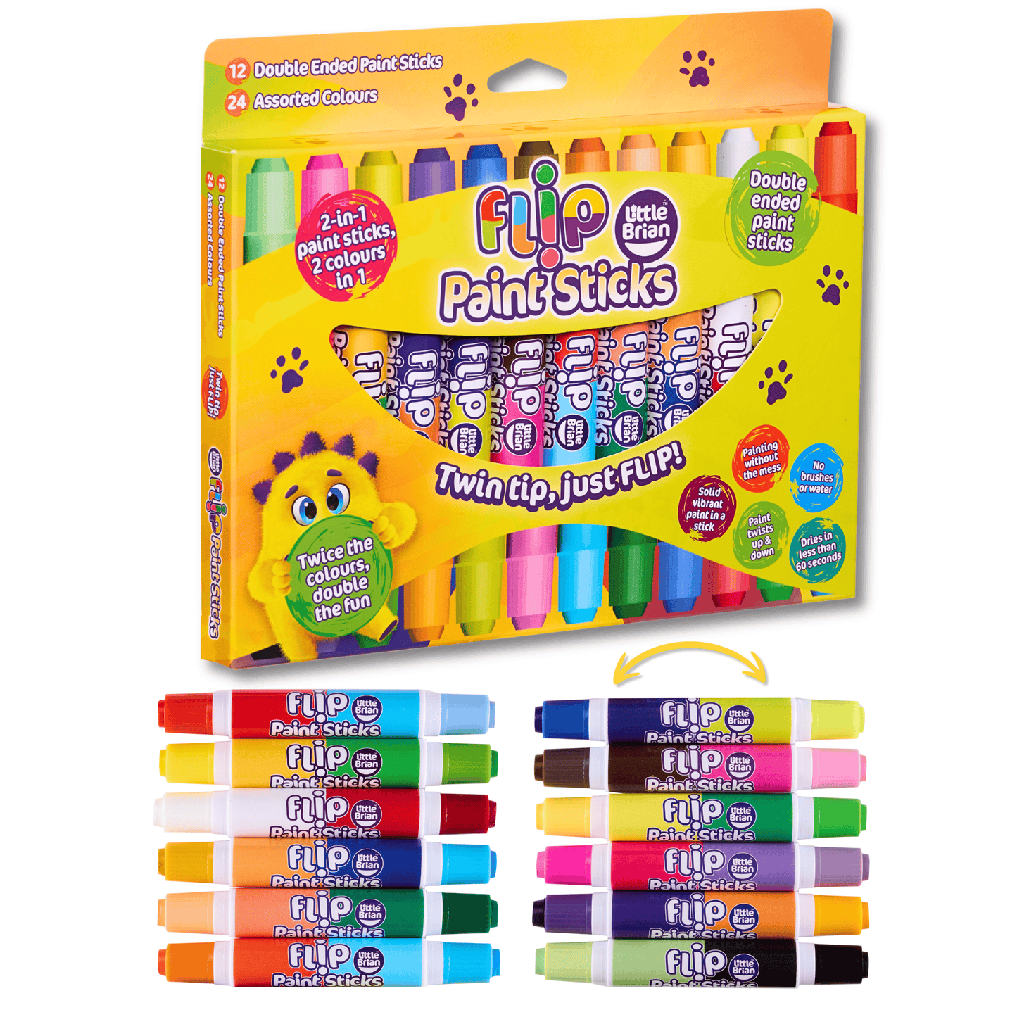 Little Brian - Flip Paint Sticks - 12 Pack-Yarrawonga Fun and Games