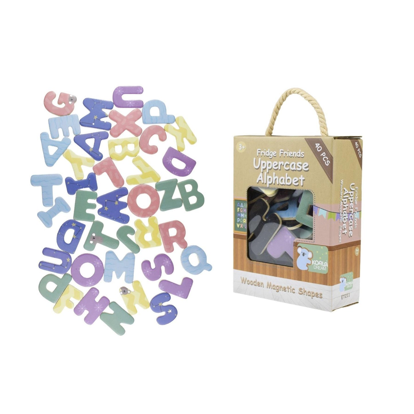 Magnetic Alphabet - 40 Pieces - Uppercase-Yarrawonga Fun and Games