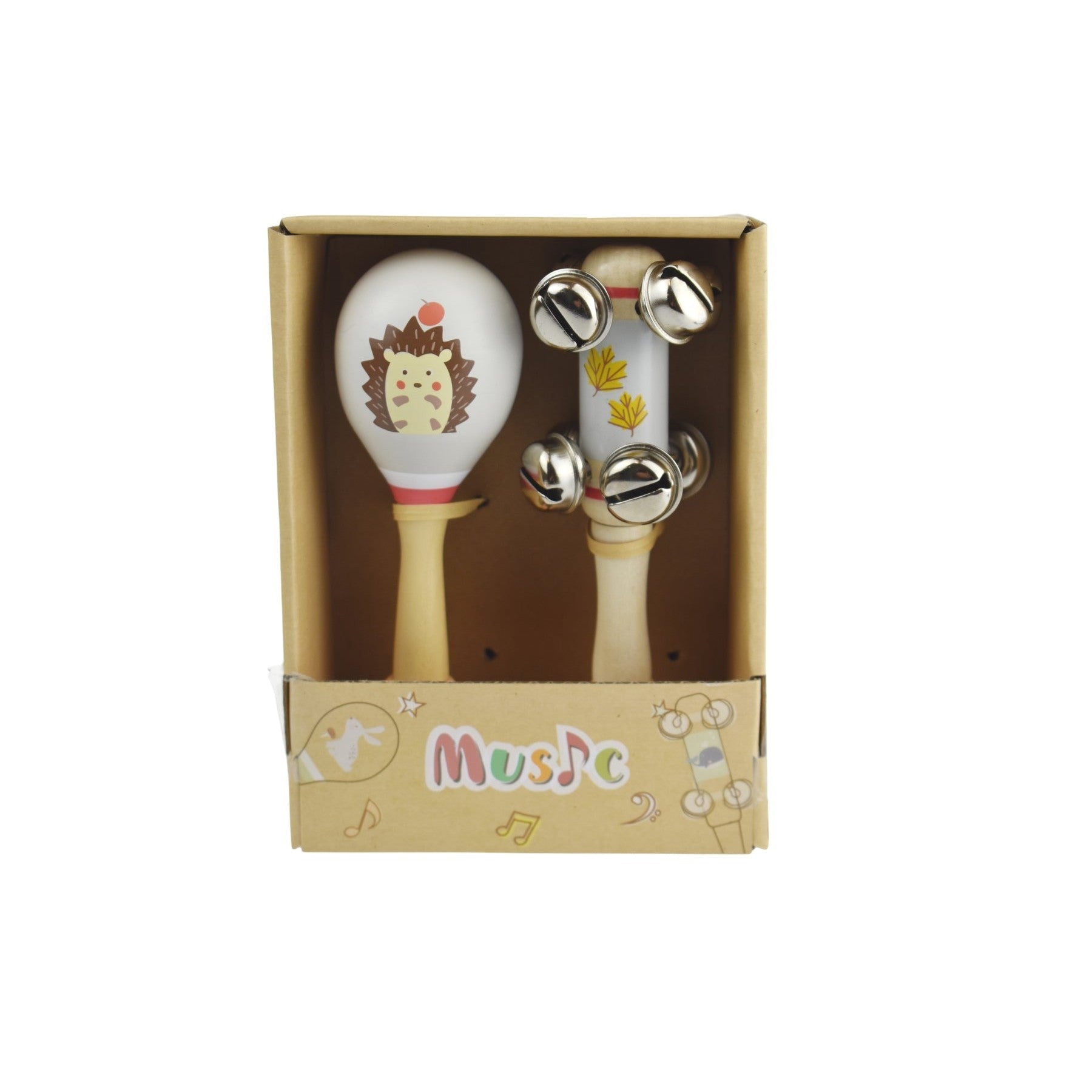 Maraca and Bell Stick - Various Designs-Hedgehog-Yarrawonga Fun and Games