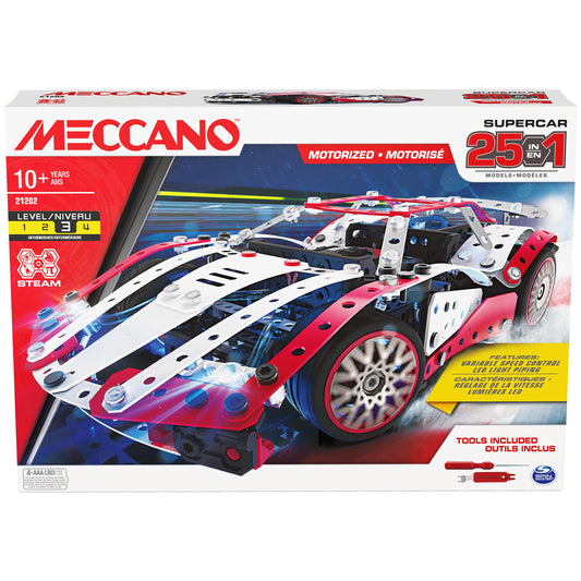 Meccano 25 in 1 Motorized Supercar - 25202-Yarrawonga Fun and Games