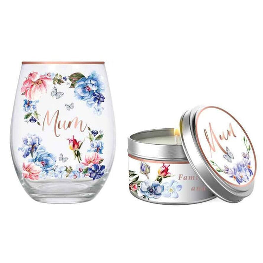 Mum Stemless Glass and Candle Set-Yarrawonga Fun and Games