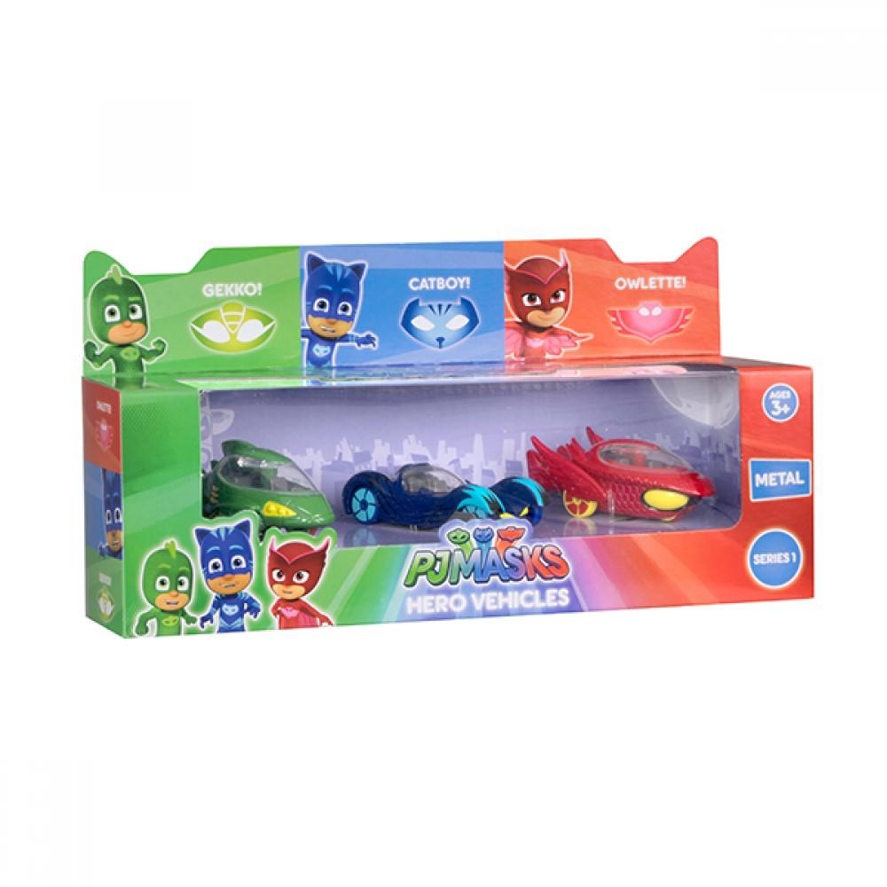 PJ Masks Diecast Vehicles 3 pack-Yarrawonga Fun and Games