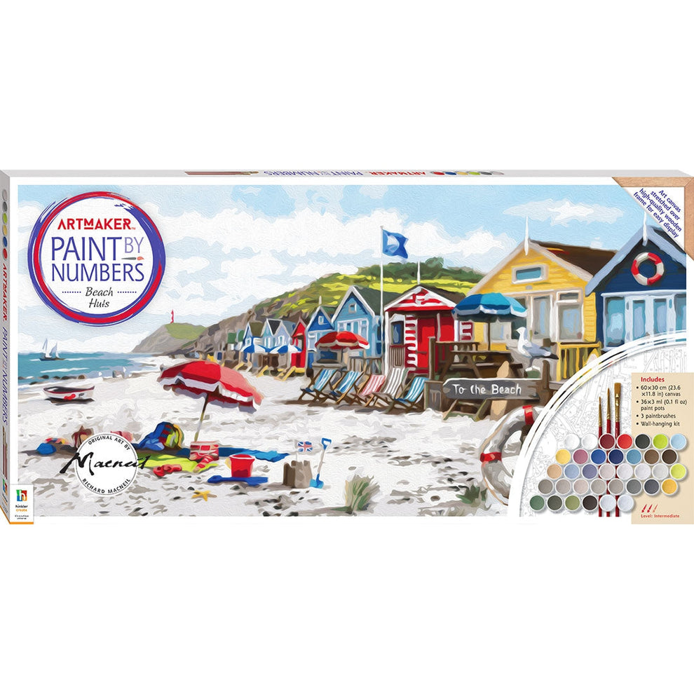 Paint by Numbers - Beach Huts – Yarrawonga Fun and Games. Unique Toys ...