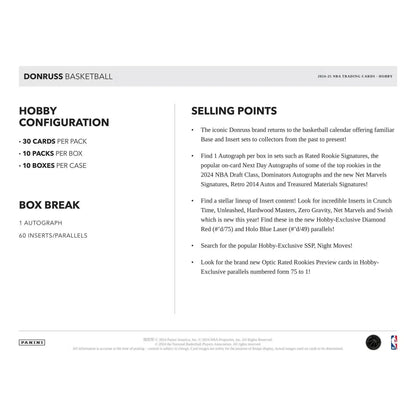 Panini Donus 24/25 Baskeyball Cards - Hobby Packet-Yarrawonga Fun and Games