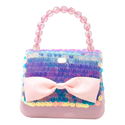 Pink Bow Sequin Handbag-Yarrawonga Fun and Games