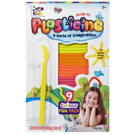 Plasticine - 9 Colour Fun Pack-Yarrawonga Fun and Games