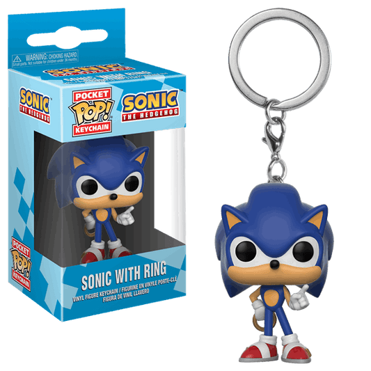 Pop Keychain - Sonic the Hedgehog - Sonic with Ring-Yarrawonga Fun and Games