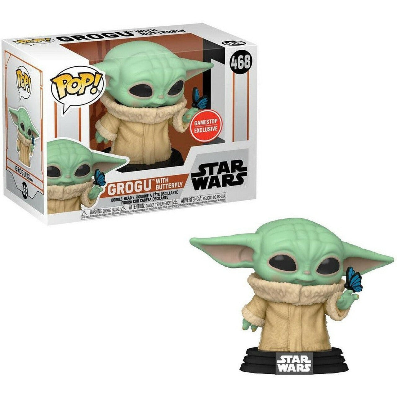 Pop Vinyl - Star Wars - Grogu with butterfly - 468-ion2]-Yarrawonga Fun and Games.