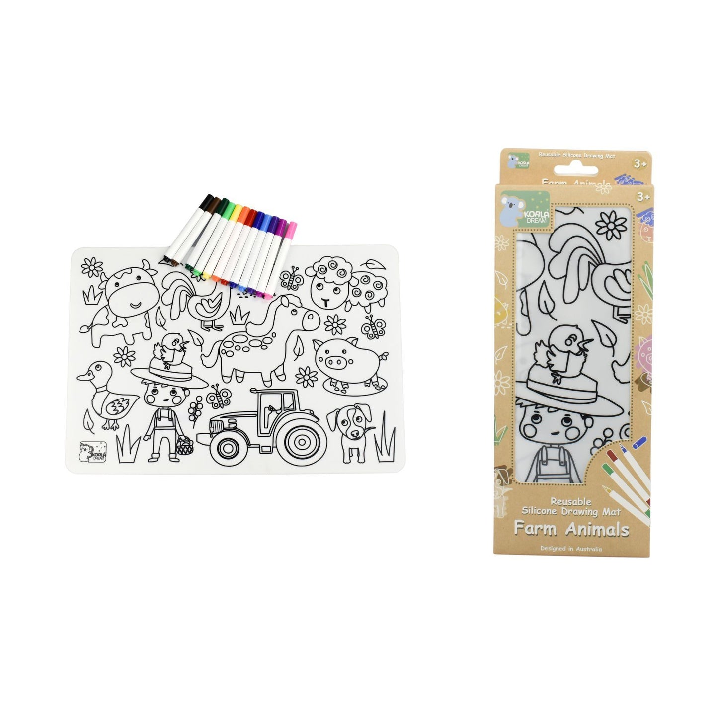 Reusable Drawing Mat - Farm Animals-Yarrawonga Fun and Games