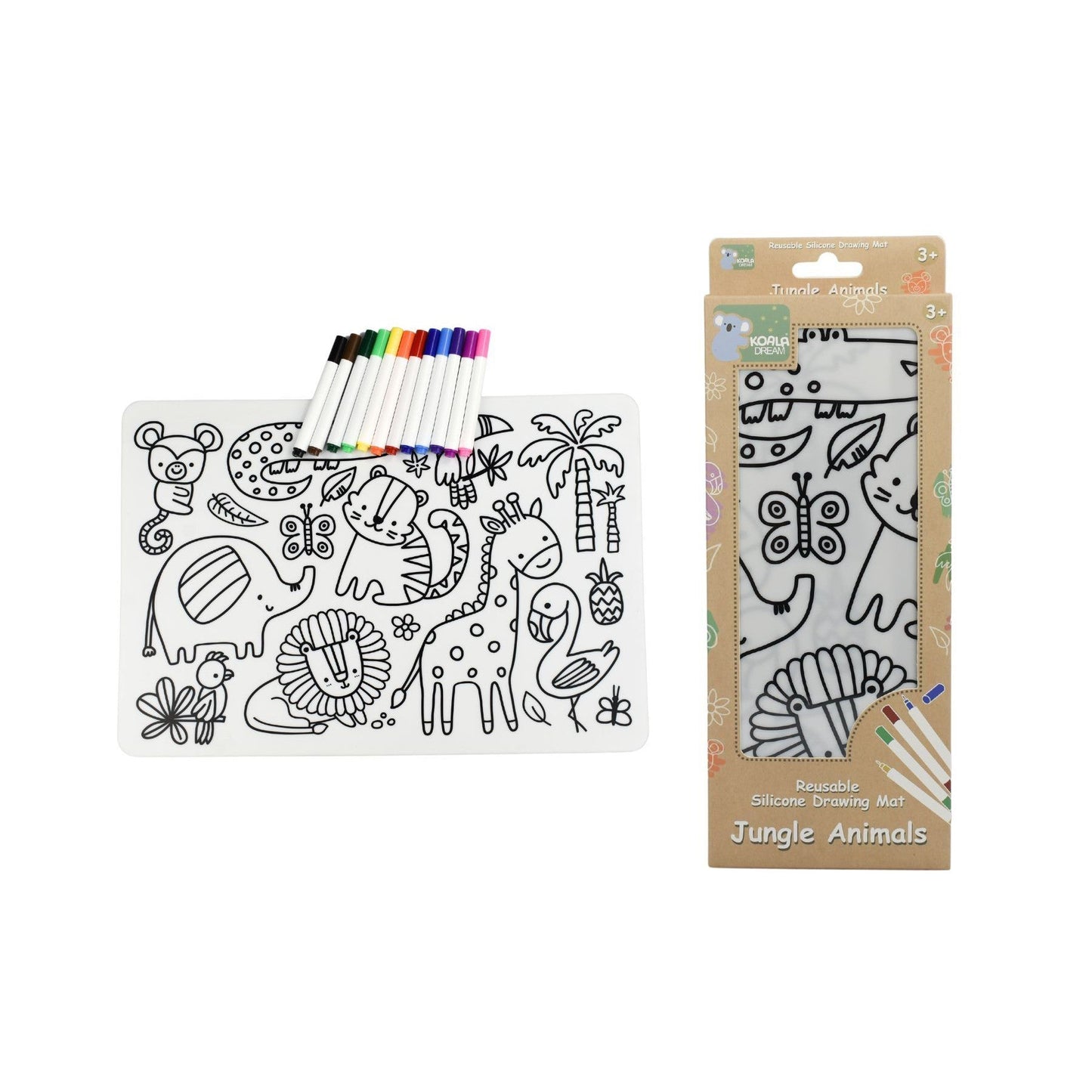 Reusable Drawing Mat - Jungle Animals-Yarrawonga Fun and Games