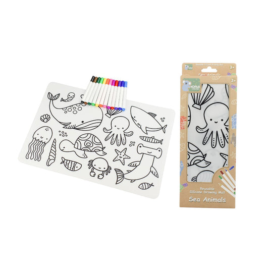 Reusable Drawing Mat - Sea Animals-Yarrawonga Fun and Games