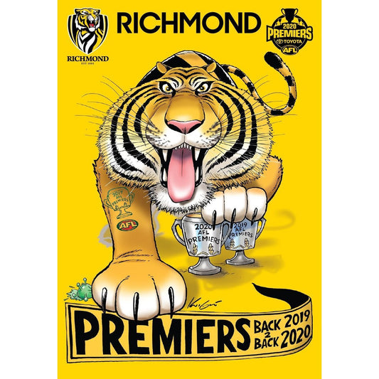 Richmond 2020 Premiership Caricature Sticker-Yarrawonga Fun and Games