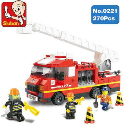 Sluban - Fire Aerial Ladder Truck - B0221-Yarrawonga Fun and Games