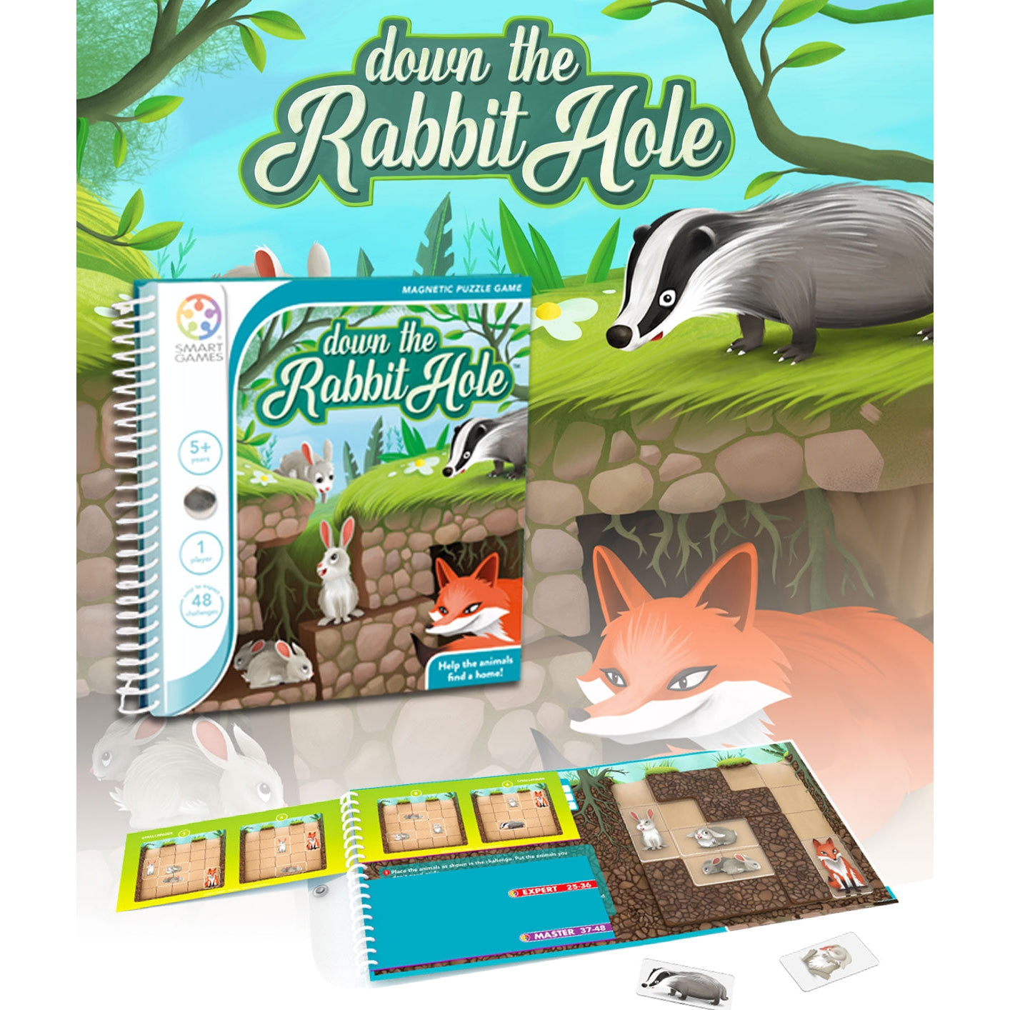 Smart Games - Magnetic Puzzle Games - Down the Rabbit Hole-Yarrawonga Fun and Games.
