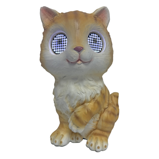 Solar Ginger Cat with LCD Eyes-Yarrawonga Fun and Games