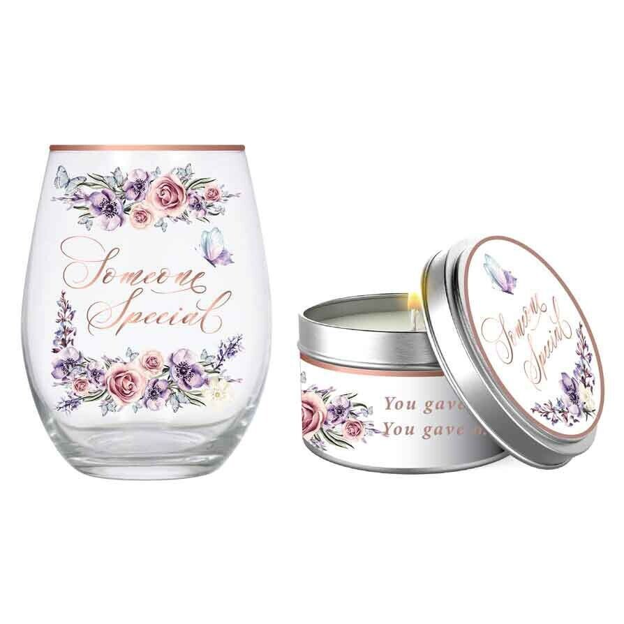 Someone Special Stemless Glass and Candle Set-Yarrawonga Fun and Games