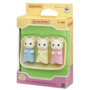 Sylvanian Families - Marshmallow Mouse Triplets-Yarrawonga Fun and Games