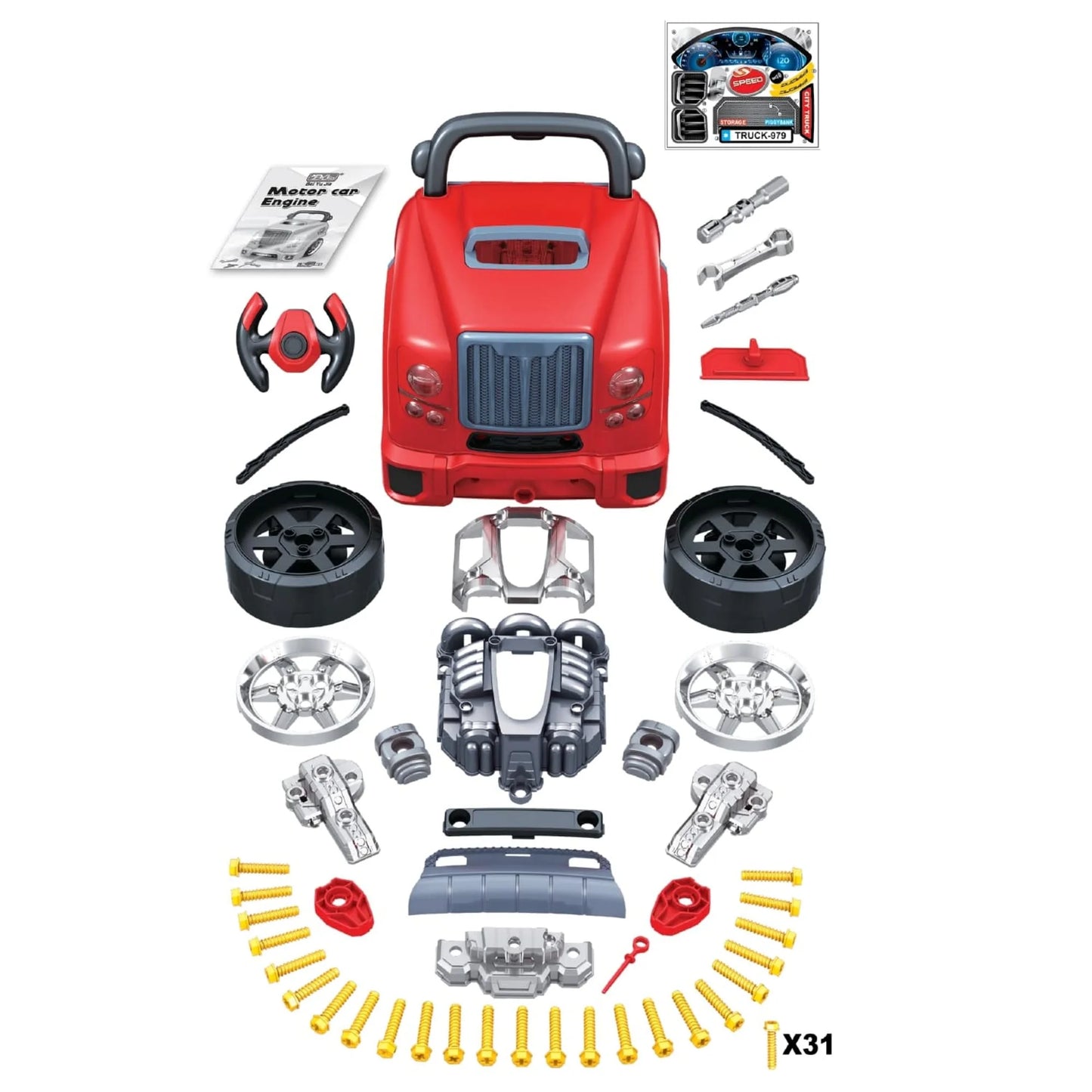 Take Apart City Truck Engine with Lights and Sounds-Yarrawonga Fun and Games