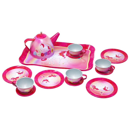 Tin Tea Set - Unicorn Butterfly-Yarrawonga Fun and Games