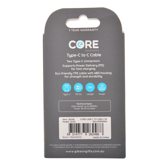 USB C to USB C Cable - 1m - White-Yarrawonga Fun and Games