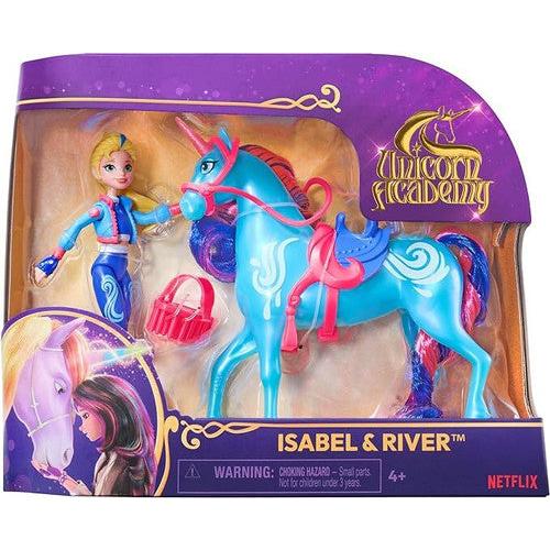 Unicorn Academy Small Doll and Unicorn-Isabel and River-Yarrawonga Fun and Games