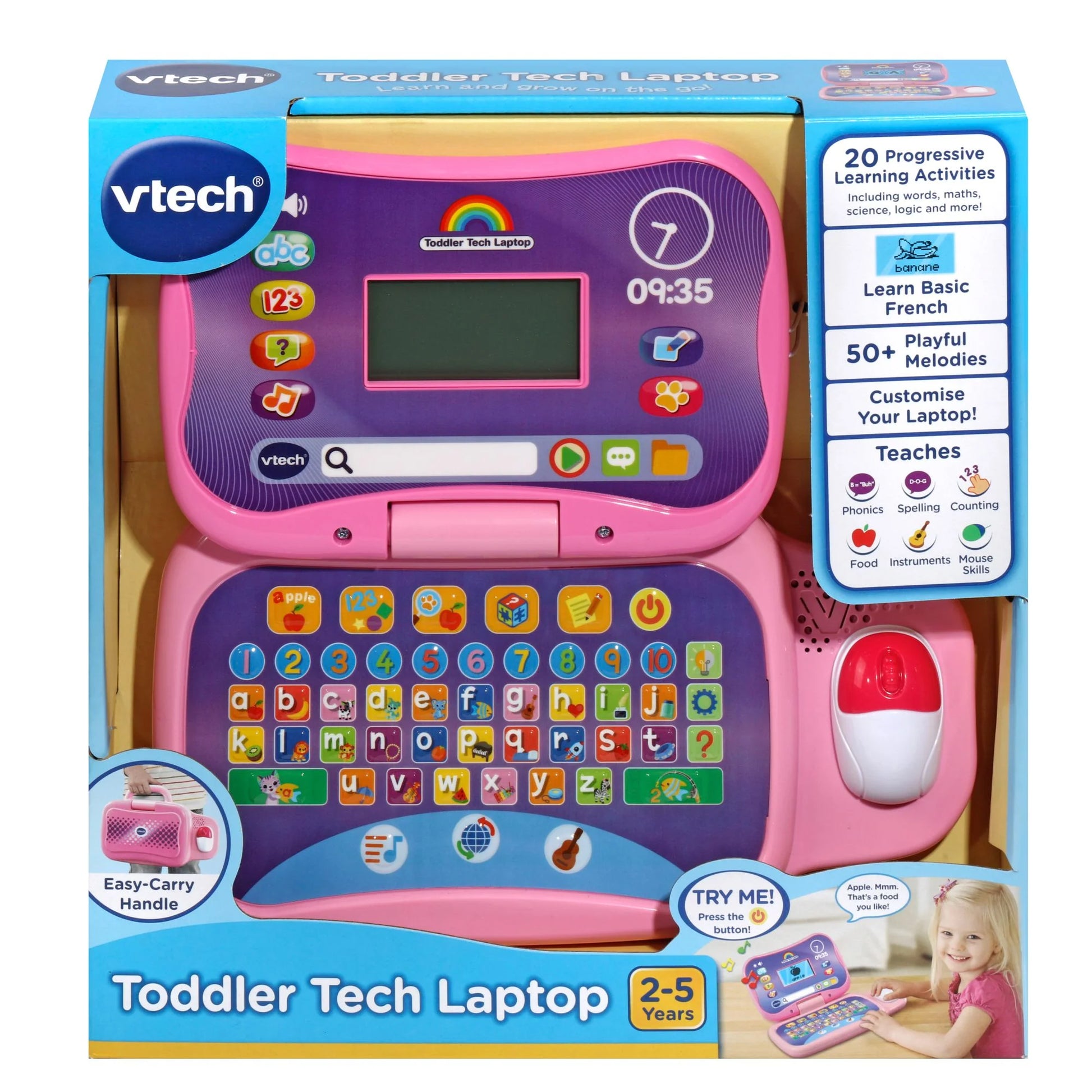 Vtech - Toddler Teach Laptop - Pink-Yarrawonga Fun and Games