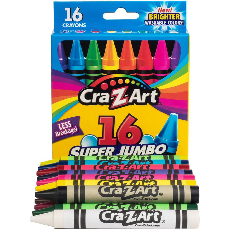 Washable Jumbo Crayons - 16 Colours-Yarrawonga Fun and Games