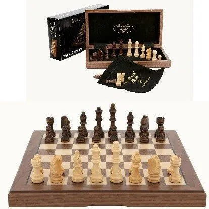 Wood Chess Set - Dal Rossi - Walnut 30cm-Yarrawonga Fun and Games