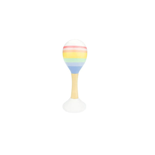 Wooden Maraca - Rainbow colours-Yarrawonga Fun and Games