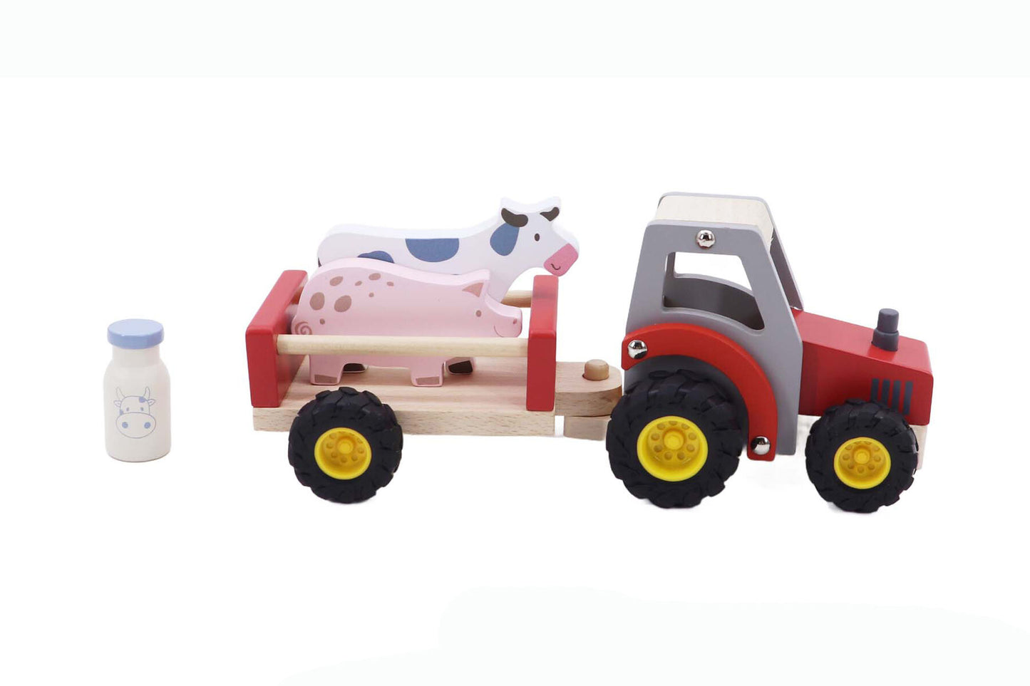 Wooden Tractor with Animals