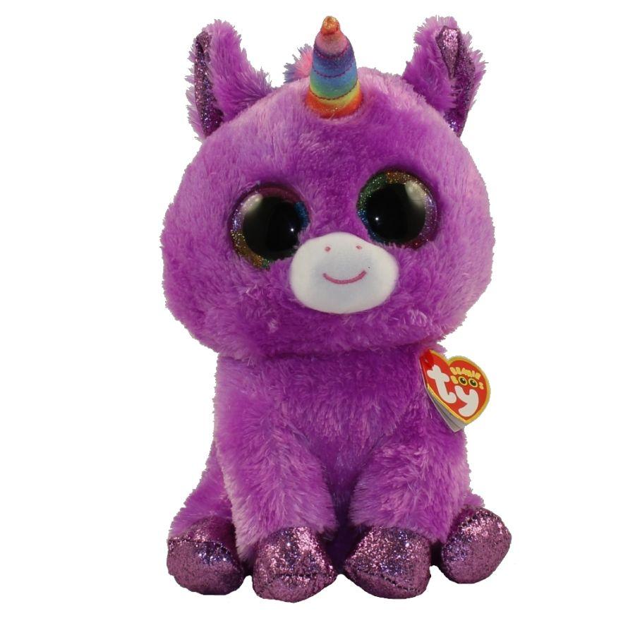 Beanie Boo - Medium - Purple Unicorn - Rosette-Yarrawonga Fun and Games