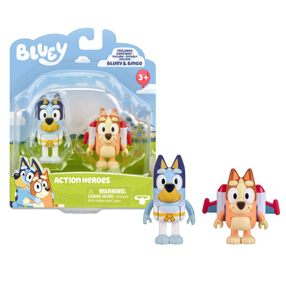 Bluey and Friends Mini Figures 2 Pack-Action Herose-Yarrawonga Fun and Games