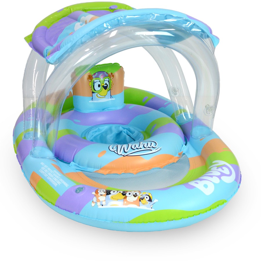 Bluey Swim Ring with Seat and Canopy-Yarrawonga Fun and Games