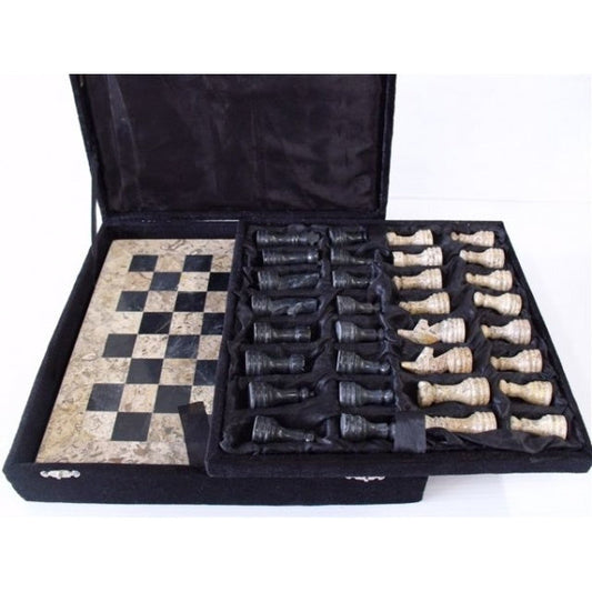 Chess Set - Onyx Fossil-Yarrawonga Fun and Games