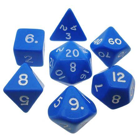 Chessex Opaque 7 Dice Sets-Blue-Yarrawonga Fun and Games